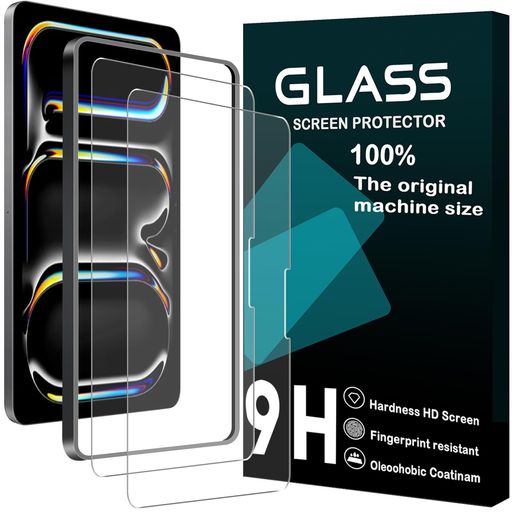 対応iPadPro11インチ2024M4ガラスフィルム(2024モデル)ガイド枠付き【2枚セット-日本旭硝子素材】対応iPadPro11保護フィルムiPadpro11インチ2024強化ガラススマートタブレット液晶保護