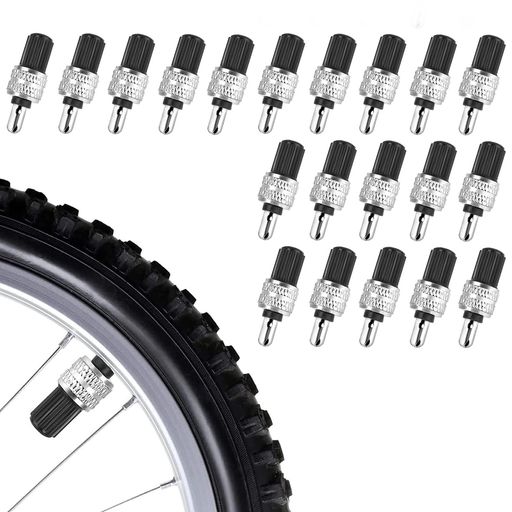 LIROYAL 自転車バルブ (20個セット) 英式スーパーバルブ 虫ゴム不要 バルブ 空気入れが軽い 耐フロスト性 耐熱性 交換簡単 シティサイクル アシスト用 互換性がある 小径車 折り畳み自転車 シティサイクル(ブラック)