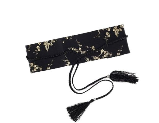 [Doyime]サッシュベルトレディース和風ロングサッシュベルト刺繍梅結び帯幅広女性カジュアルオフィス花..