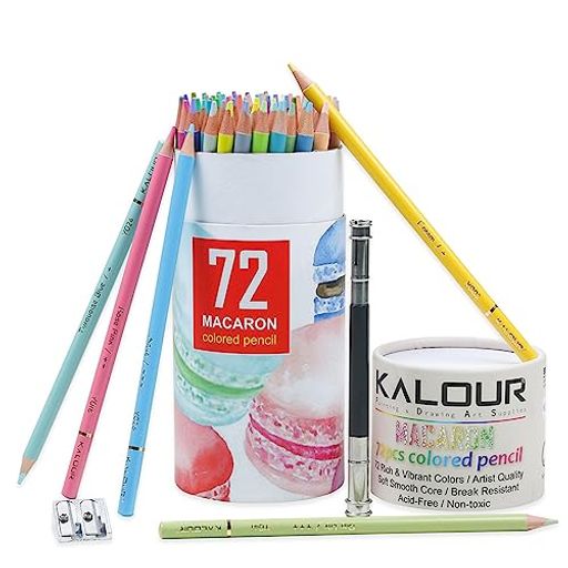 マカロン色鉛筆 72色セット 油性色鉛筆 非毒性・写生・塗り絵・スケッチ 学生さんと初心者専用 持ち運び便利