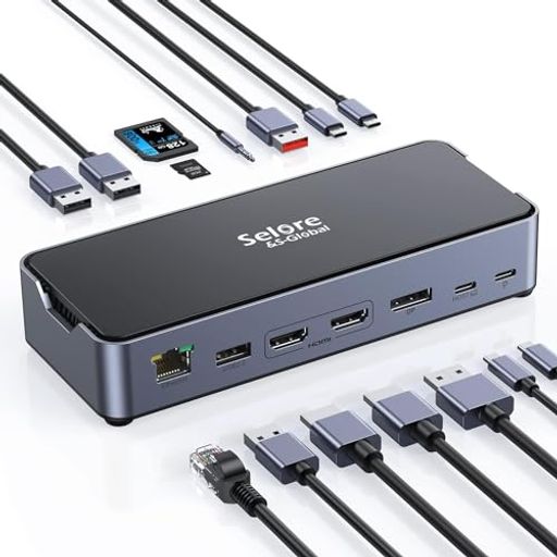 【15in1単一モニタ8K対応】USBCドッキングステーションtypec2*HDMI4Kデュアルトリプルディスプレイ100W..