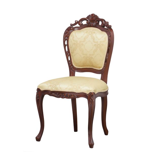 お買い物マラソン限定10%OFFクーポン アンティーク調猫足ダイニングチェア 【肘なし】 木製 『フランシスカ』 ブラウン 【完成品】