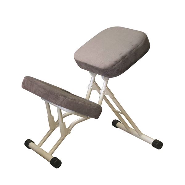 学習椅子/ワークチェア 【グレー×ミルキーホワイト】 幅440mm 日本製 折り畳み スチールパイプ 『セブ..
