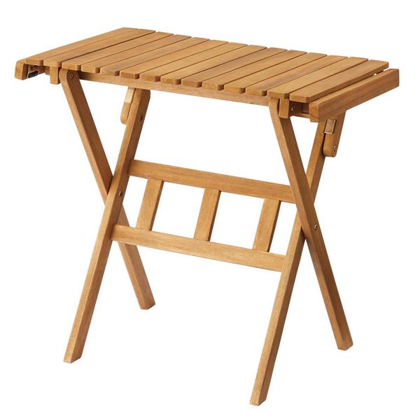 センターテーブル キャンプテーブル 約幅70cm S ブラウン 収納袋付 ロールトップハイテーブル 組立品 ..