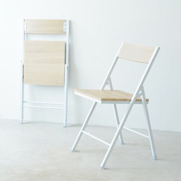 【4脚セット】ヴィンテージスクエアチェア（ナチュラル） イス チェア 背あり いす ダイニングチェア 折りたたみ椅子 折りたたみチェア 北欧風 韓国インテリア 木製 木目 シンプル NK-117