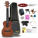 【公式】ウクレレ 楽器 初心者 23インチ コンサート 13点 セット ナチュラルカラー U23M チューナー ピック ストラップ ウクレレ弦 ケース スタンド...