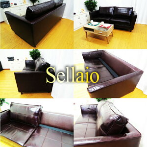 "本革の光沢""2人掛けソファー"【Sellaio】セライオ【本革ソファー2人掛けクラシックヴィンテージレザーソファソファソファービンテージソファー【RCP】