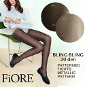 FIORE 光沢 タイツ ポルカドット柄ストッキング レディ...