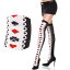 Music Legs レディース トランプ柄ニーハイソックス サイハイソックス ロング オーバーニー タイツ サイハイストッキング タイハイストッキング タイハイソックス ニーソ 絶対領域 ハロウィン/コスプレ/コスチューム