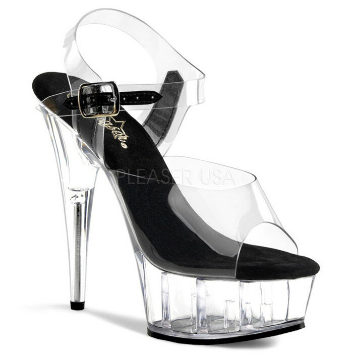 取寄せ Pleaser プリーザー レディース 厚底 サンダル アンクルストラップ 厚底サンダル クリアヒール クリアアッパー ブラック(黒)の中敷 約15cmヒール ピンヒール ポールダンス 靴 大きいサイズ コスプレ 衣装 ライブ DELIGHT-608 DEL608/C-B/C 取寄せ Pleaser プリーザー レディース 厚底 サンダル アンクルストラップ 厚底サンダル クリアヒール クリアアッパー ブラック(黒)の中敷 約15cmヒール ピンヒール ポールダンス 靴 大きいサイズ コスプレ 衣装 ライブ DELIGHT-608 DEL608/C-B/C