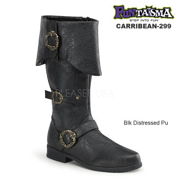 FUNTASMA Men's/パイレーツブーツ つや消し黒 CARRIBEAN-299-BLK◆取り寄せ