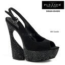 PLEASER Day & Night プリーザー 厚底 バックストラップサンダル SWAN-654DM-BLK＠取り寄せ