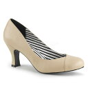 選べる靴用品プレゼント付 取寄せ Pleaser プリーザー レディース シンプルデザイン パンプス プレーンパンプス ハイヒール つや消し黒クリーム色 アーモンドトゥ 約7.5cmヒール ポールダンス 靴 大きいサイズ 衣装 ライブ 女装 JENNA-01 JENNA01/CRPU