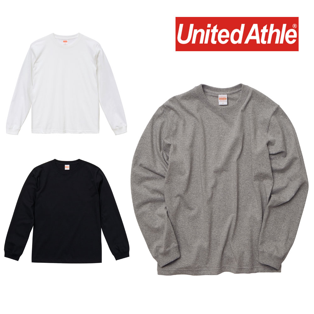 United Athle ユナイテッドアスレ 426201 4262-01 長袖tシャツ 7.1oz ヘビーオンス 厚手 オーセンティック スーパーヘビーウェイト 7.1オンス ロングスリーブ Tシャツ 1.6インチリブ メンズ 長袖 ロンt 無地 ホワイト ブラック グレー おしゃれ 綿100 S M L XL ダンス