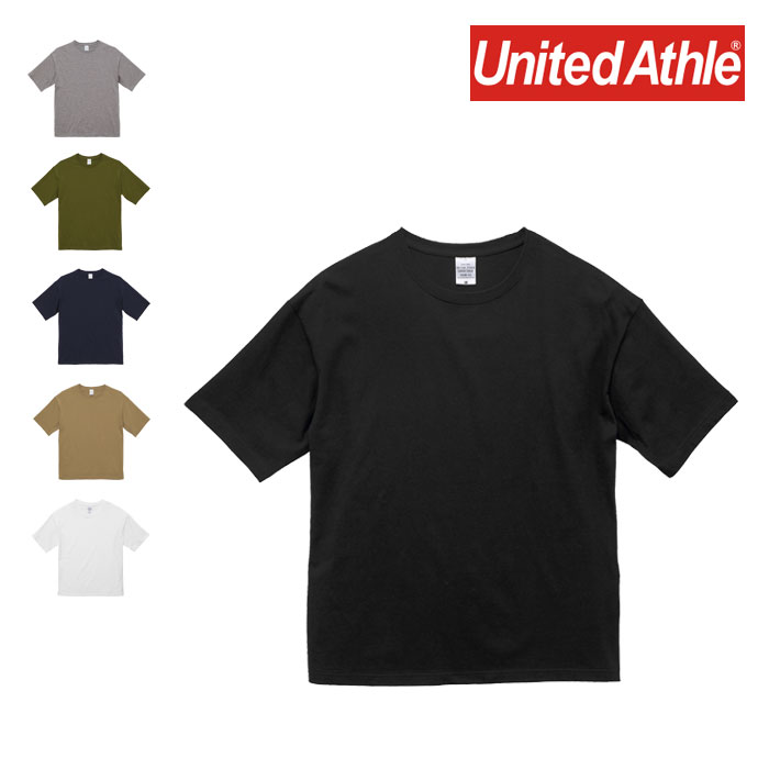 乐天商城 - United Athle ユナイテッドアスレ 5.6オンス ビッグシルエット Tシャツ メンズ 無地 半袖 大きいサイズ 550801 5508-01 ブラック 黒 ホワイト 白 グレー グリーン 緑 カーキ ネイビー S M L XL 5.6oz ビックシルエット オーバーサイズ 綿100 ダンス スポーツ レディース