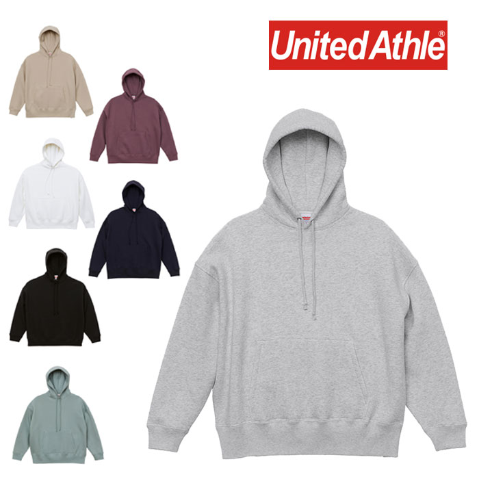 乐天商城 - United Athle ユナイテッドアスレ パーカー 10.0オンス T/C ビッグシルエット スウェット プルオーバー パーカ 裏起毛 563101 5631-01 メンズ M L XL ブラック 黒 ホワイト 白 アッシュ グリーン 緑色 10oz 10オンス 厚手 ヘビーウェイト ヘビーオンス ビックシルエット