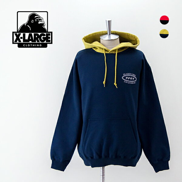 エクストララージ パーカー メンズ 【SALE 40%OFF】XLARGE エクストララージ メンズ 2トーン フーデッドスウェットシャツ［101233012002］【2023FW】【返品交換不可】