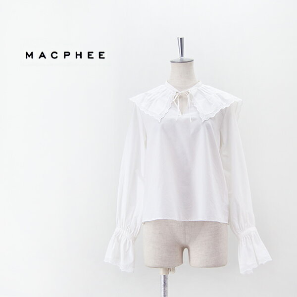 Rakuten - 【SALE 40%OFF】TOMORROWLAND MACPHEE マカフィー レディース コットンリヨセルレース ビックカラーブラウス［12-01-34-01303］【2023FW】【返品交換不可】