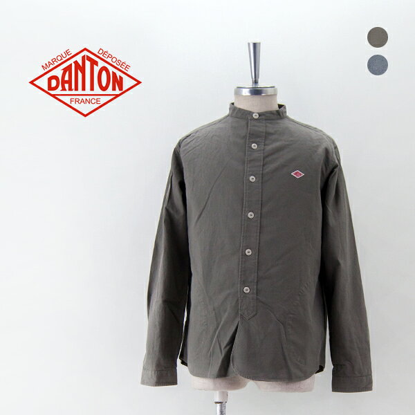 DANTON ダントン メンズ コットンフランネル バンドカラーシャツ［DT-B0280VSS］【2024FW】