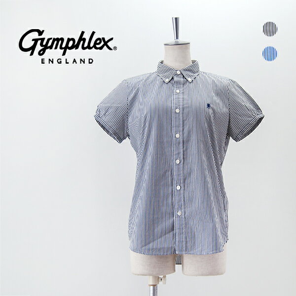 Gymphlex ジムフレックス レディース コットン フレンチスリーブ ストライプシャツ［GY-B0242MGS］【BASIC】