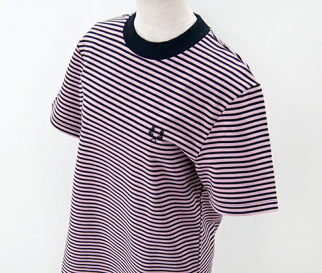 FRED PERRY フレッドペリー ユニセックス ファインストライプ ヘビーウエイトTシャツ［M6581］【2024SS】