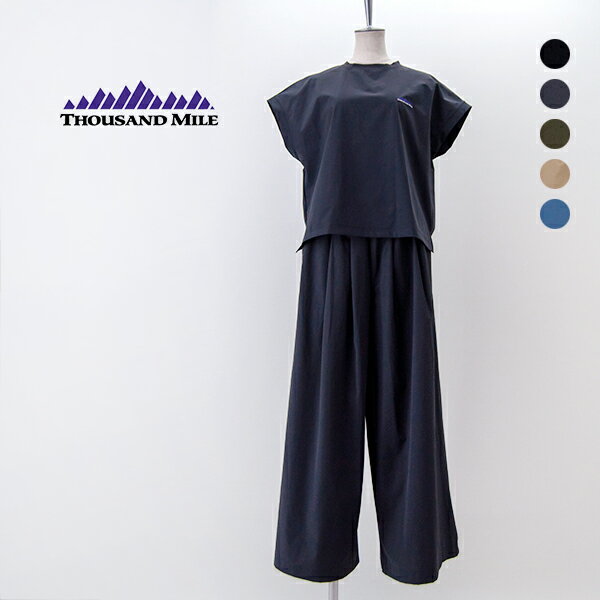 THOUSAND MILE サウザウンドマイル レディース フレンチスリーブシャツ&ワイドパンツセット［TM251NP00042］【2025SS】