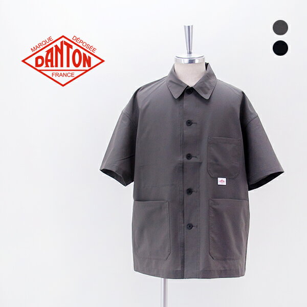 Regular Collar - DANTON ダントン メンズ リップストップ 半袖カバーオールシャツ［DT-B0440CDS］【2026SS】