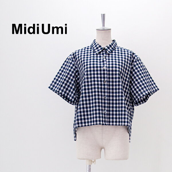 Rakuten - Midi Umi ミディウミ レディース シアサッカーチェックシャツ［1-730146］【2026SS】
