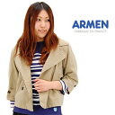 ARMEN A[ fB[X 3/4SLEEVE DOUBLE BREASTED HOODED JACKETmNMPA1301nyBASICz