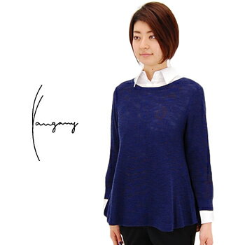 Rakuten - yangany ヤンガニー レディース 布帛切替ニットプルオーバー［F-5336］【FW】(6s3-8)