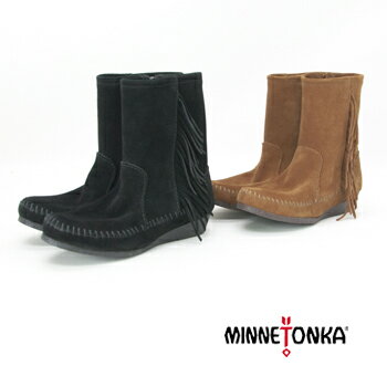 MINNETONKA ミネトンカ レディース SIDE FRINGE WEDGE BOOT［1372/1379］【FW】(24ss-4)