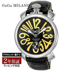 【OUTLET】 ガガミラノ GaGaMILANO メンズ 時計 MANUALE 48mm 手巻 ブラック 5010.12S-BLK 時計 腕時計 高級腕時計 ブランド 【展示品】