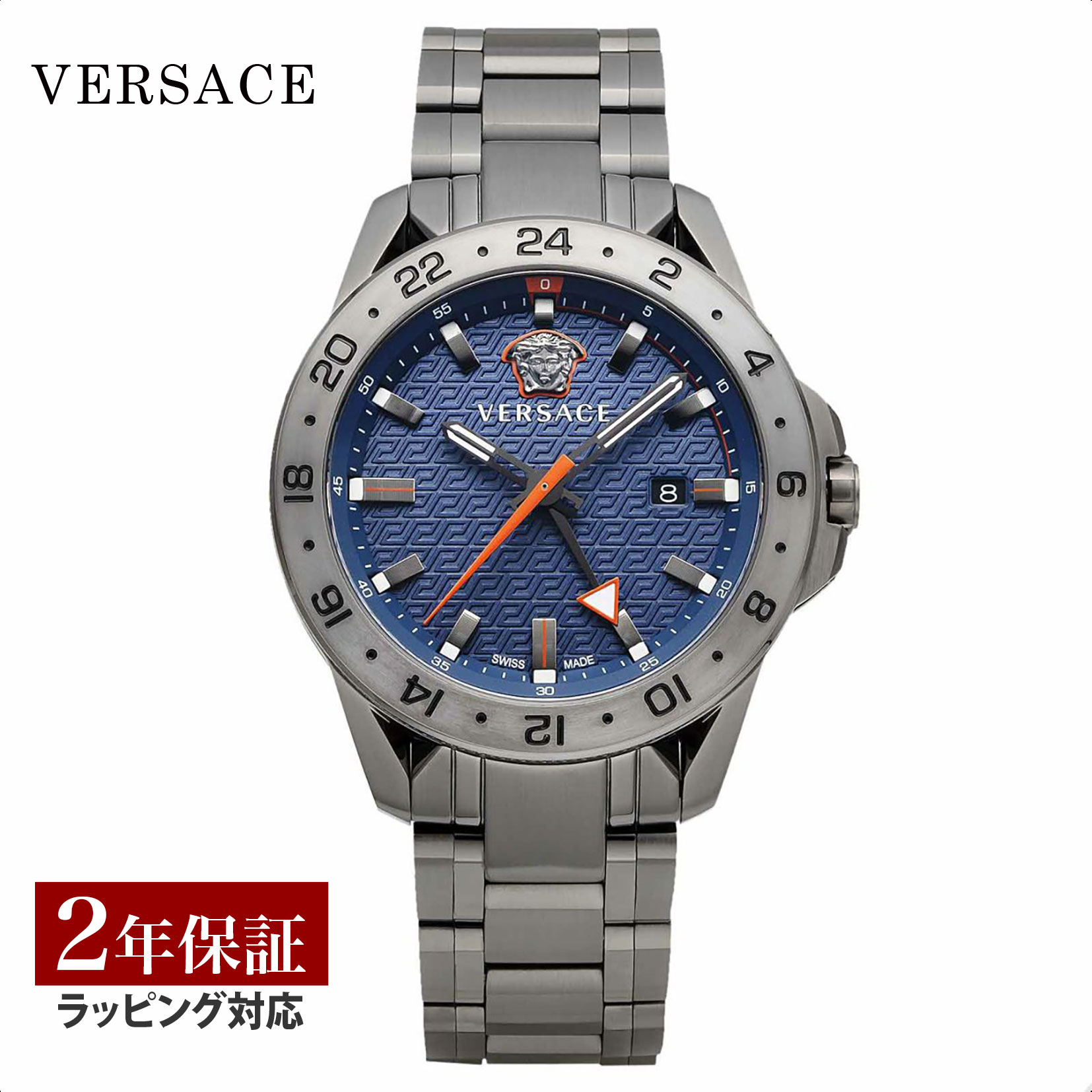 ヴェルサーチ 腕時計（メンズ） 【OUTLET】 ヴェルサーチェ ヴェルサーチ VERSACE メンズ 時計 SPORT TECH GMT スポーツ テック クオーツ ブルー VE2W00422 時計 腕時計 高級腕時計 ブランド 【当店限定】【クリアランス】