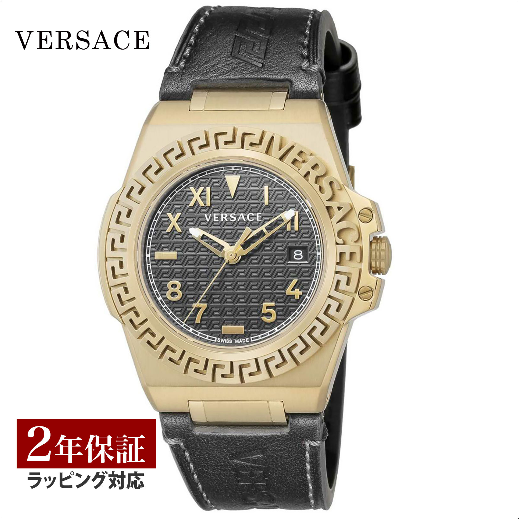 ヴェルサーチェ 腕時計（メンズ） 【OUTLET】 ヴェルサーチェ ヴェルサーチ VERSACE メンズ 時計 GRECA REACTION グレカ リアクション クォーツ ブラック VE3I00222 時計 腕時計 高級腕時計 ブランド 【クリアランス】【ローン金利無料】