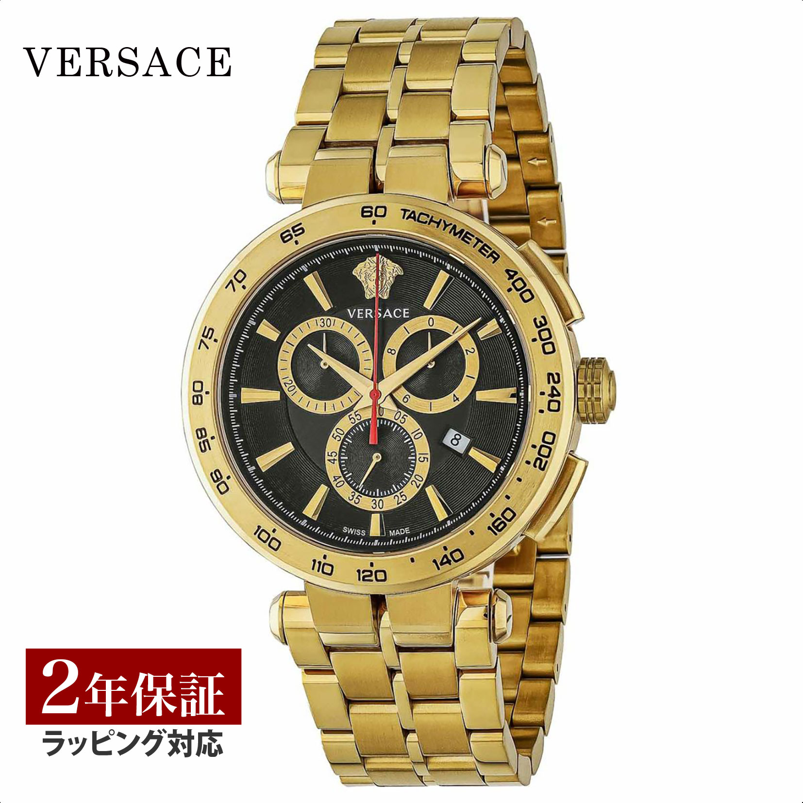 ヴェルサーチェ 腕時計（メンズ） 【OUTLET】 ヴェルサーチェ ヴェルサーチ VERSACE メンズ 時計 AION Chrono gent アイオン クロノ ジェント クォーツ ブラック VE6CA0623 時計 腕時計 高級腕時計 ブランド 【クリアランス】