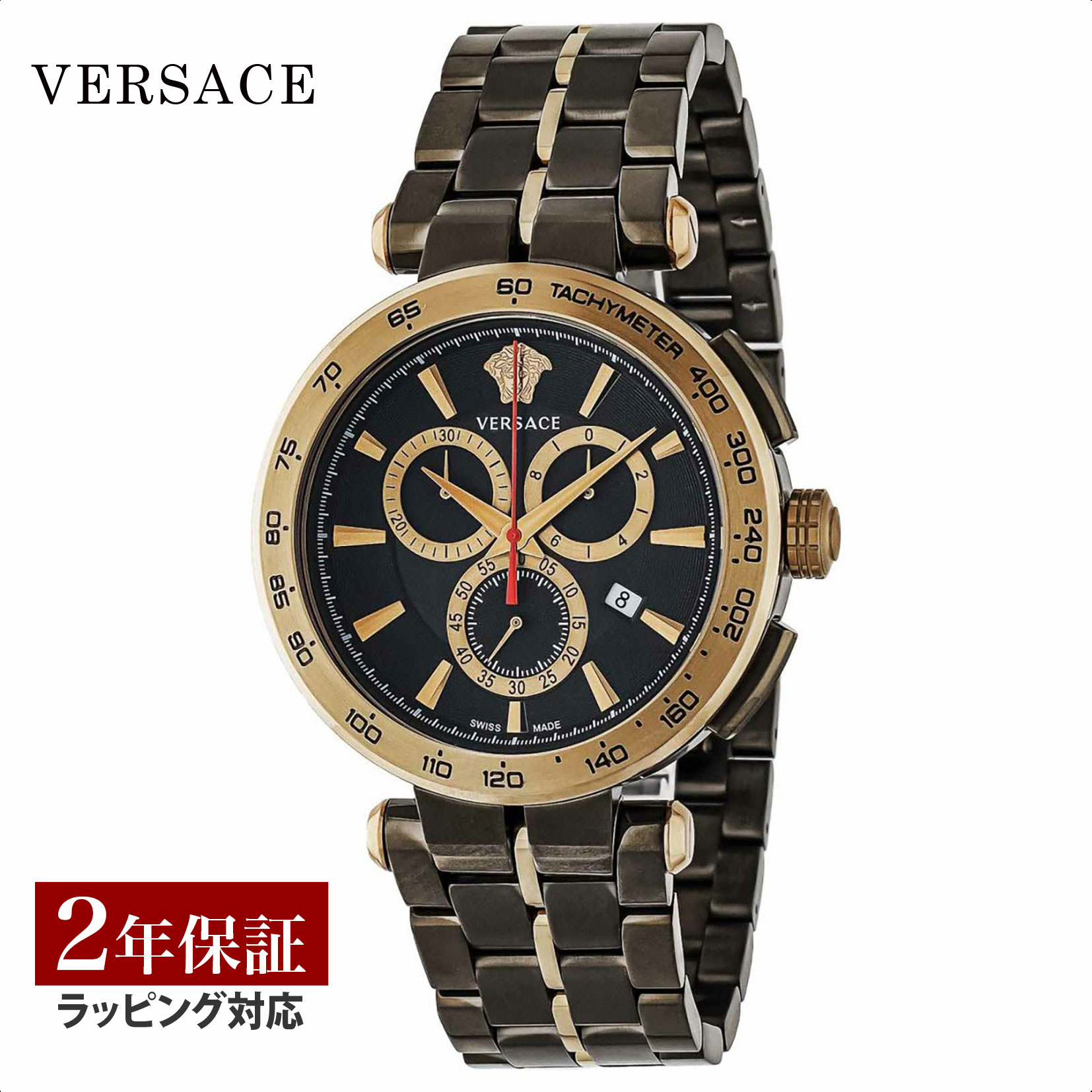 ヴェルサーチェ 腕時計（メンズ） ヴェルサーチェ ヴェルサーチ VERSACE メンズ 時計 AION Chrono gent アイオン クロノ ジェント クォーツ ブラック VE6CA0723 時計 腕時計 高級腕時計 ブランド