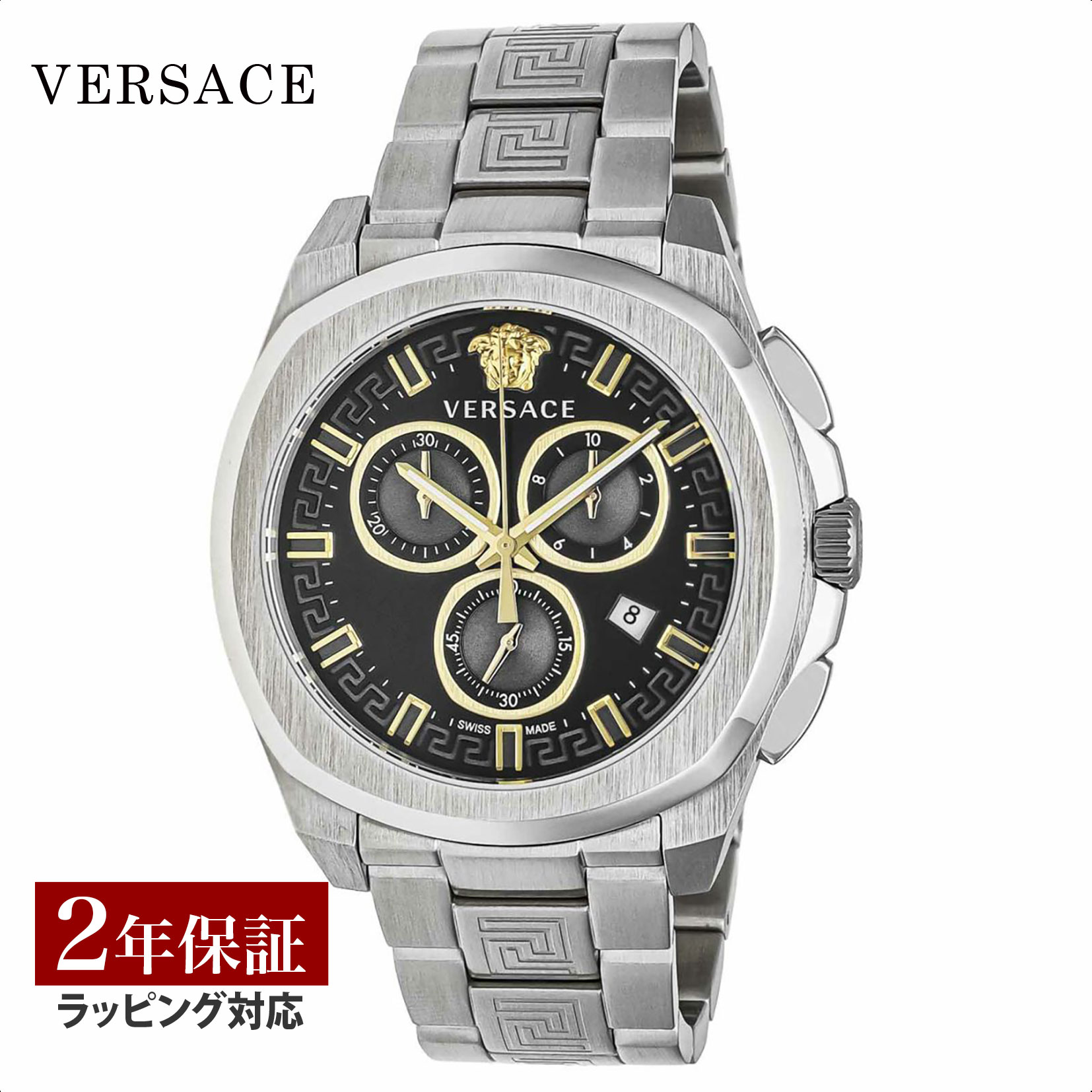 ヴェルサーチェ 腕時計（メンズ） 【OUTLET】 ヴェルサーチェ ヴェルサーチ VERSACE メンズ 時計 Geo Chrono ゲオ クロノ クォーツ ブラック VE7CA0723 時計 腕時計 高級腕時計 ブランド 【クリアランス】