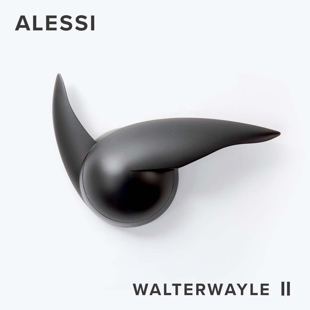 アレッシィ ALESSI WALTERWAYLE 掛け時計 時計 ウォルターウェイル 2 インテリア ウォールクロック 壁掛け時計 イタリア 壁時計 オフィス リビング 個性的 クォーツ 黒 プレゼント 贈り物 ギフト 電動式 ブラック