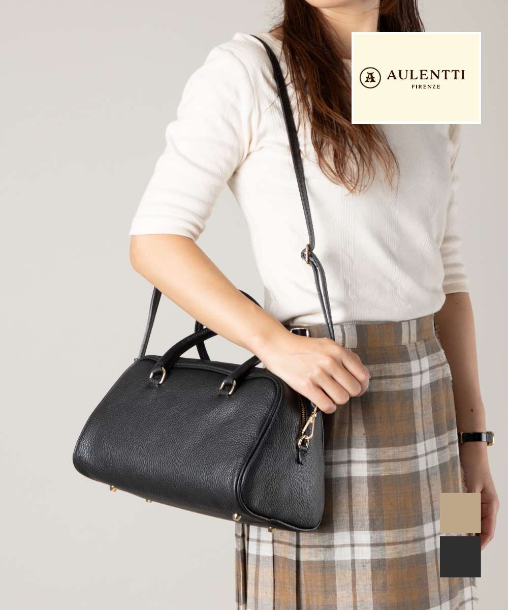 樂天商城 - オウレンティ AULENTTI DI-3014-DO ショルダーバッグ レディース バック レザー ハンドバッグ ミニボストン 本革 カジュアル フォーマル 2way 斜め掛け 肩掛け プレゼント おしゃれ ギフト 鞄 ブラック ベージュ