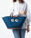 アニヤ ハインドマーチ ANYA HINDMARCH 5050925 170154 トートバッグ Tote Eyes in Recycled Felt with Smooth Eco Leather レディース バッグ トート アイズ レザー 手提げバッグ 鞄 プレゼント お祝い 記念 お出かけ ギフト 誕生日 エコバッグ ダークペトロール ブルー