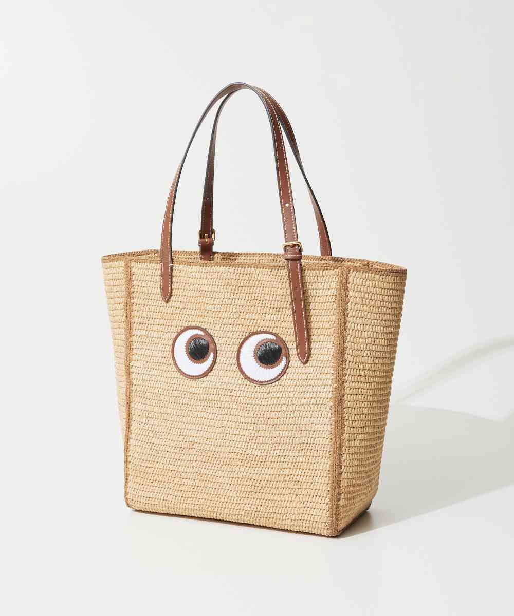 アニヤ ハインドマーチ ANYA HINDMARCH 5050925 189040 トートバッグ レディース バッグ アイズ スモールトート ラフィア プレゼント 肩掛け 鞄 お祝い 記念 お出かけ ギフト N/S Tote Small Eyes in Raffia ナチュラル
