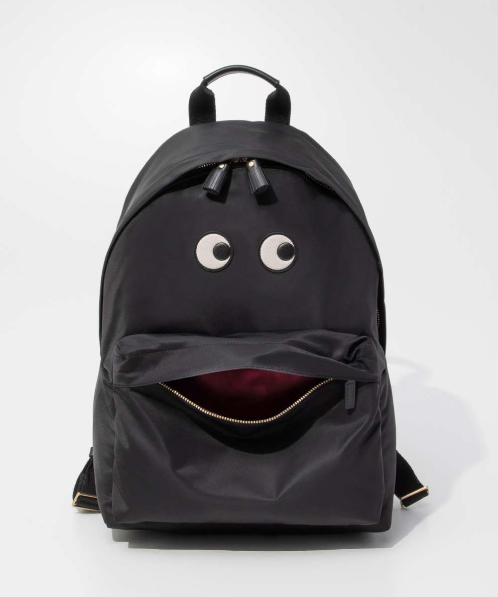 ˥ ϥɥޡ ANYA HINDMARCH ANYA LIFE Backpack Eyes in Black ECONYL reg...