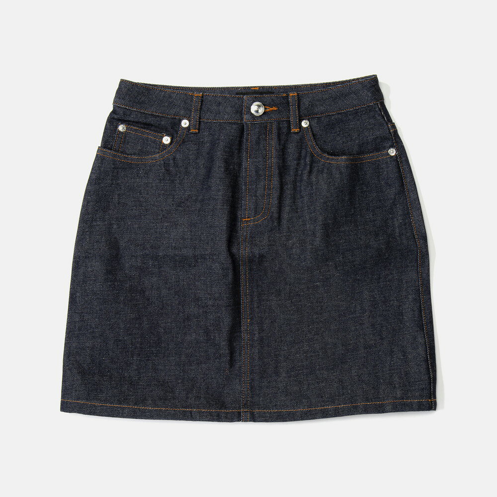 APC アーペーセー A.P.C CODBS F06094 スカート レディース ボトムス スタンダード ノンウォッシュ デニムスカート ひざ丈 jupe standard ストレッチデニム コットン カジュアル ストリート インディゴ