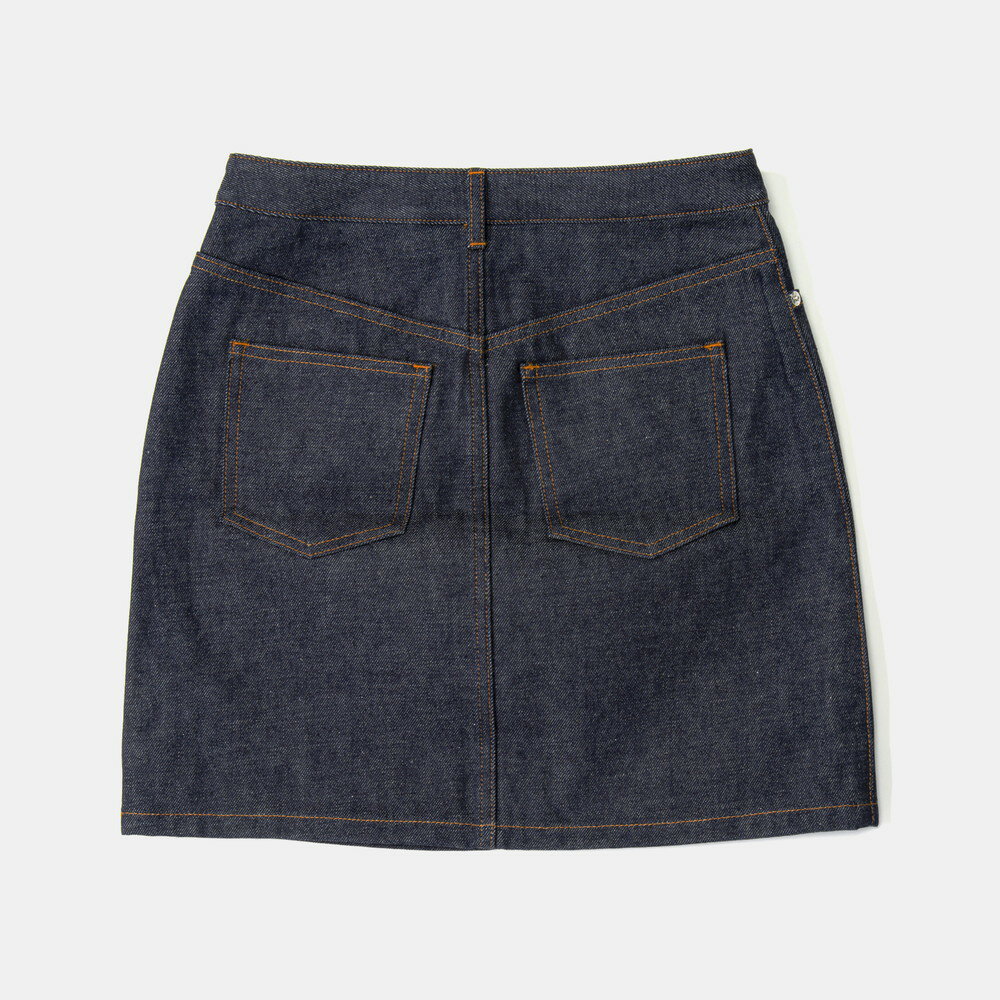 APC アーペーセー A.P.C CODBS F06094 スカート レディース ボトムス スタンダード ノンウォッシュ デニムスカート ひざ丈 jupe standard ストレッチデニム コットン カジュアル ストリート インディゴ