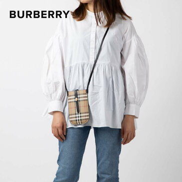 バーバリー BURBERRY 8058007 スマートフォンケース レディース ファッション小物 スマホショルダー iPhoneケース ポシェット ヴィンテージチェック柄 ホルダー フォンバッグ プレゼント ネックポーチ ギフト ショルダーバッグ A1189 アーカイブベージュ