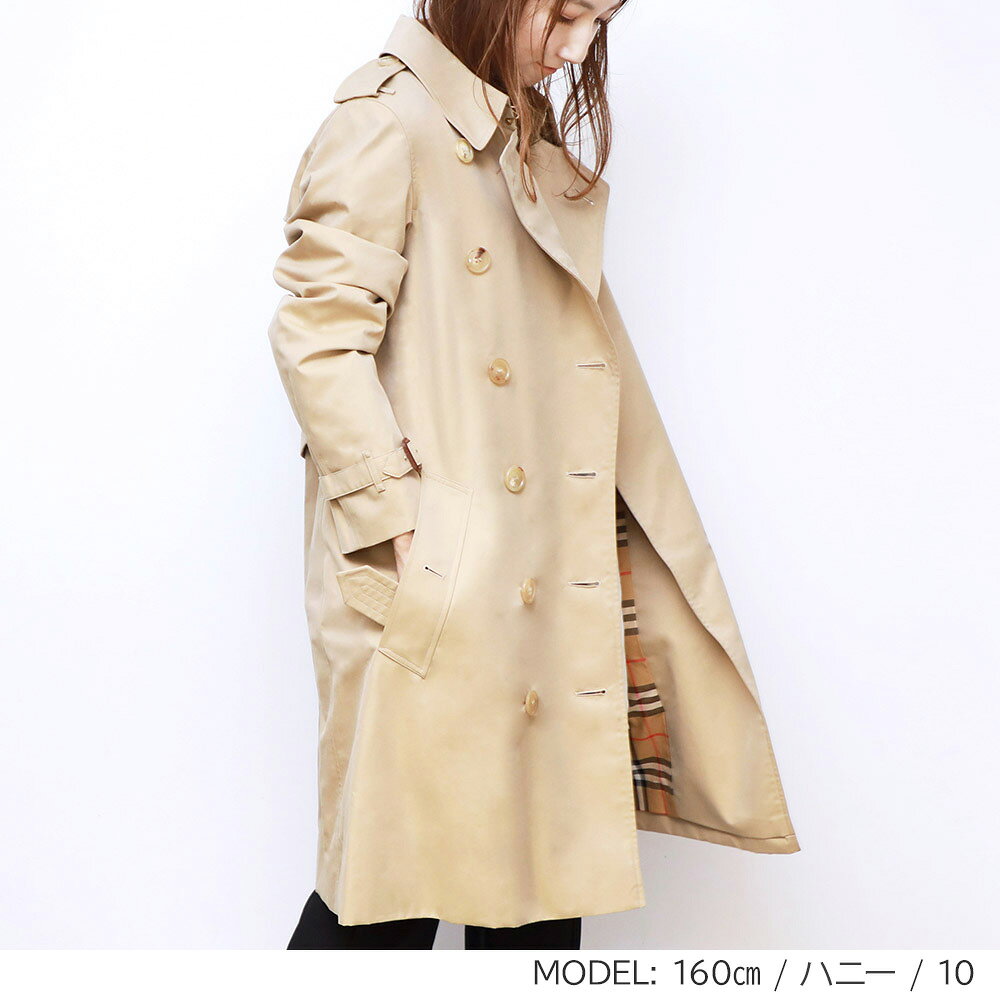 バーバリー BURBERRY トレンチコート レディース ケンジントン KENSINGTON スプリングコート 秋冬 ジャケット ミッドレングス ヘリテージ ハニー/ミッドナイト 4-10(UKサイズ) 40733711 40733731
