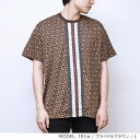 バーバリー BURBERRY MUNLEY TBM Tシャツ メンズ モノグラムストライププリント 半袖 コットンTシャツ ブラウン XS/S/M/L 8018239