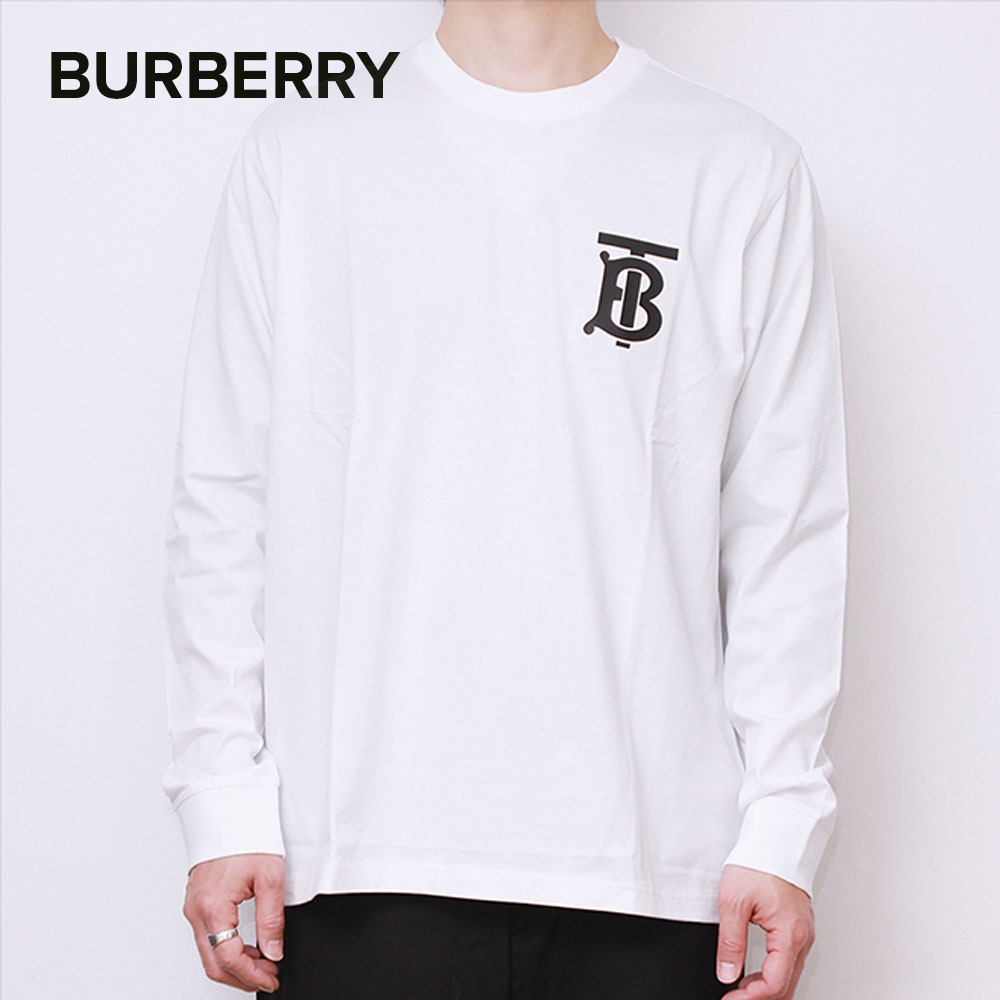 バーバリー BURBERRY Tシャツ メンズ ロンT トップス ロングTシャツ ロングスリーブ モノグラム ブラック 長袖 綿100% ブラック ホワイト XS / S / M / L 80245991 80246001