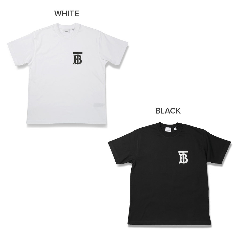 バーバリー BURBERRY EMERSON TB Tシャツ メンズ 半袖 モノグラムモチーフ コットン オーバーサイズ XXS XS S M L ホワイト ブラック 8017484 8017485 ブランド カジュアル 白 黒 おしゃれ ゆったり クルーネック