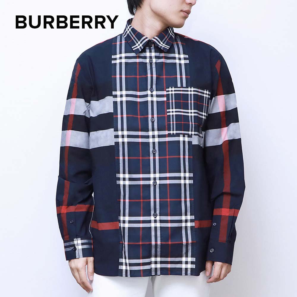 バーバリー バーバリー BURBERRY シャツ メンズ チェックコットンシャツ TISDALE 長袖 トップス ワイシャツ ドレスシャツ アーカイブベージュ ネイビー 8025615 8023787